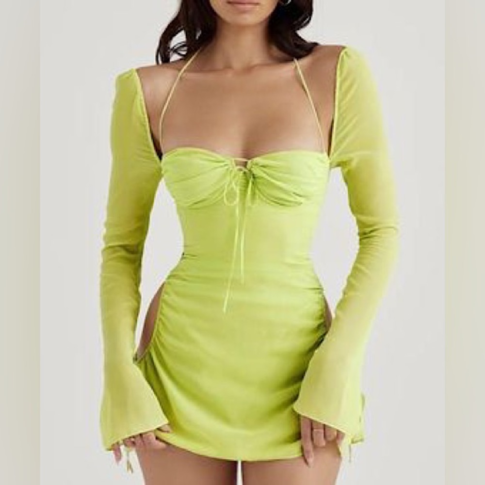***NWT*** HOUSE OF CB BABY CHIFFON HALTER MINI DRESS